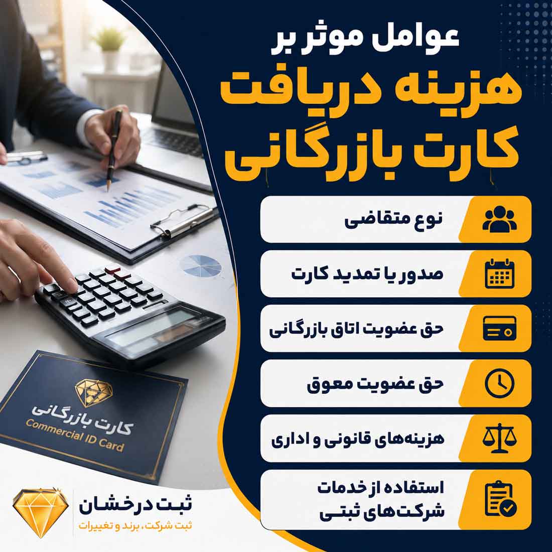 عوامل موثر بر هزینه دریافت کارت بازرگانی