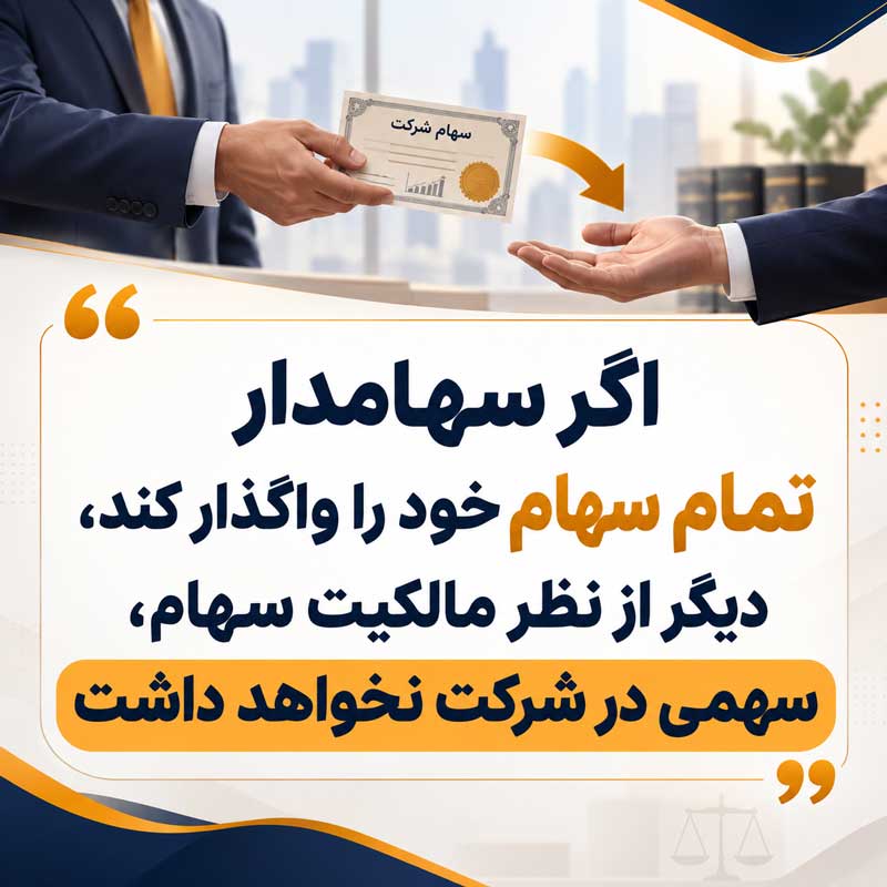 انتقال تمام سهام و خروج سهامدار از شرکت