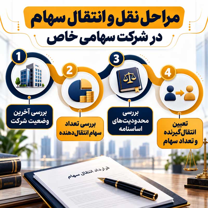 مراحل نقل و انتقال سهام در شرکت سهامی خاص