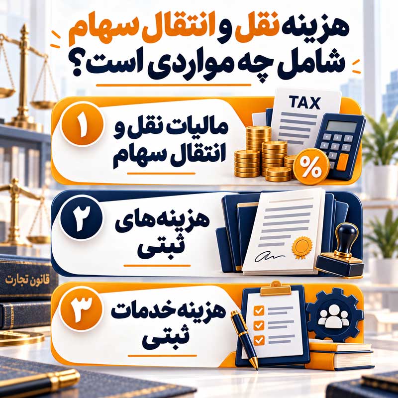 هزینه نقل و انتقال سهام شامل چه مواردی است؟